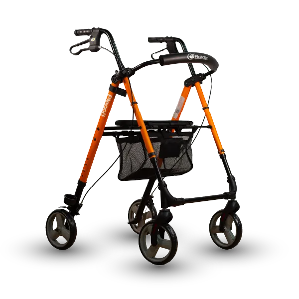 Andadera Rollator KD de Aluminio - Plegable con Ruedas - Terracota